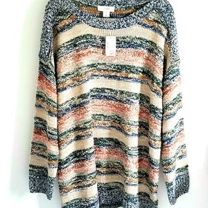 CJ Banks striped crewneck sweater NWT 2X plus